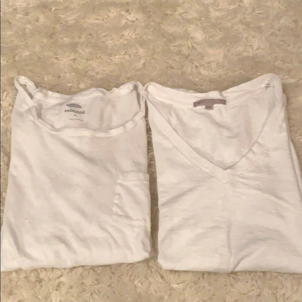 Two basic white t shirts